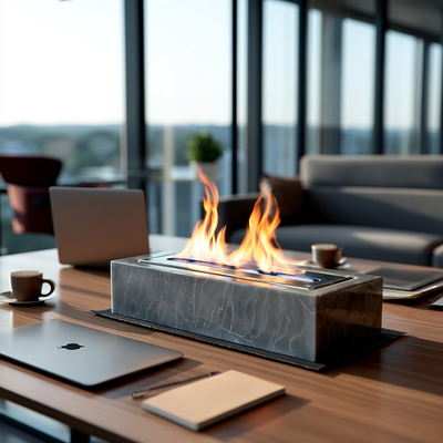 Large Marble Rectangular Fire Pit